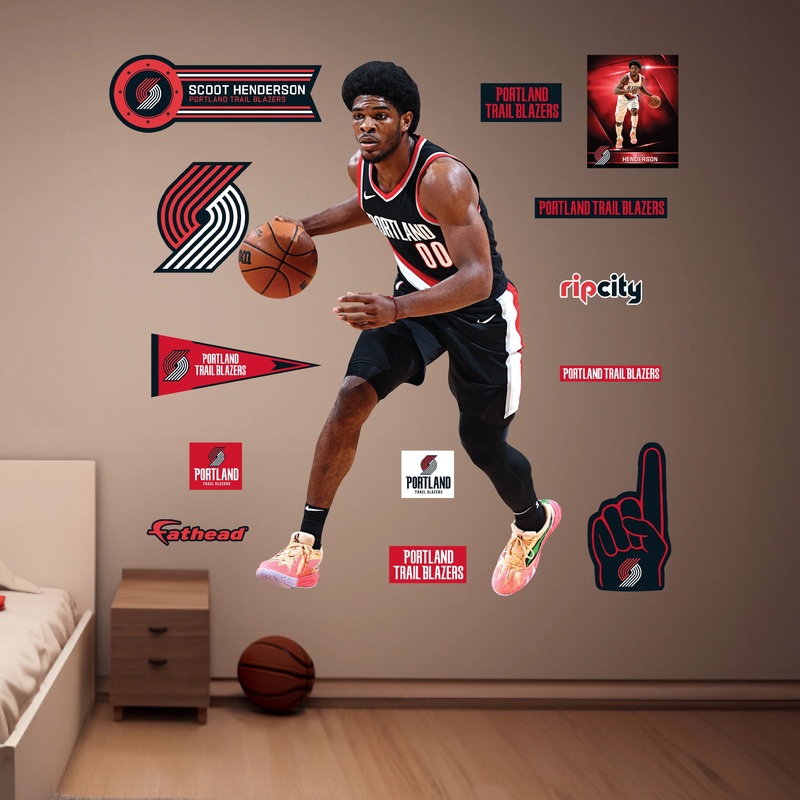 Scoot Henderson – RealBig Collection – Official NBA – Portland Trail Blazers – Reusable Vinyl Wall Decals