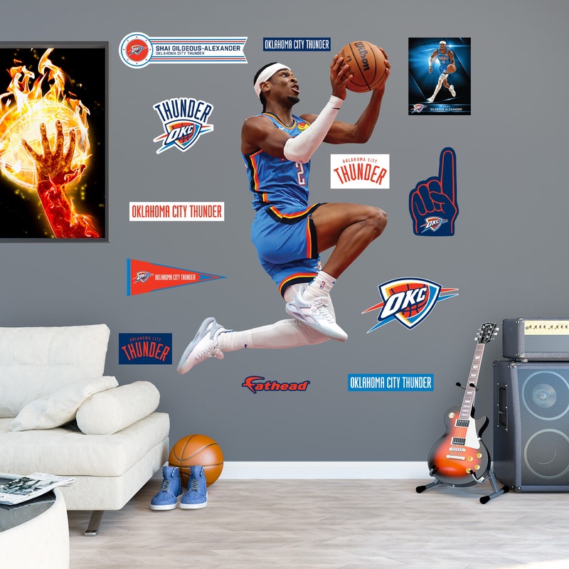 Shai Gilgeous-Alexander – RealBig Collection – Official NBA – Oklahoma City Thunder – Reusable Vinyl Wall Decals #3