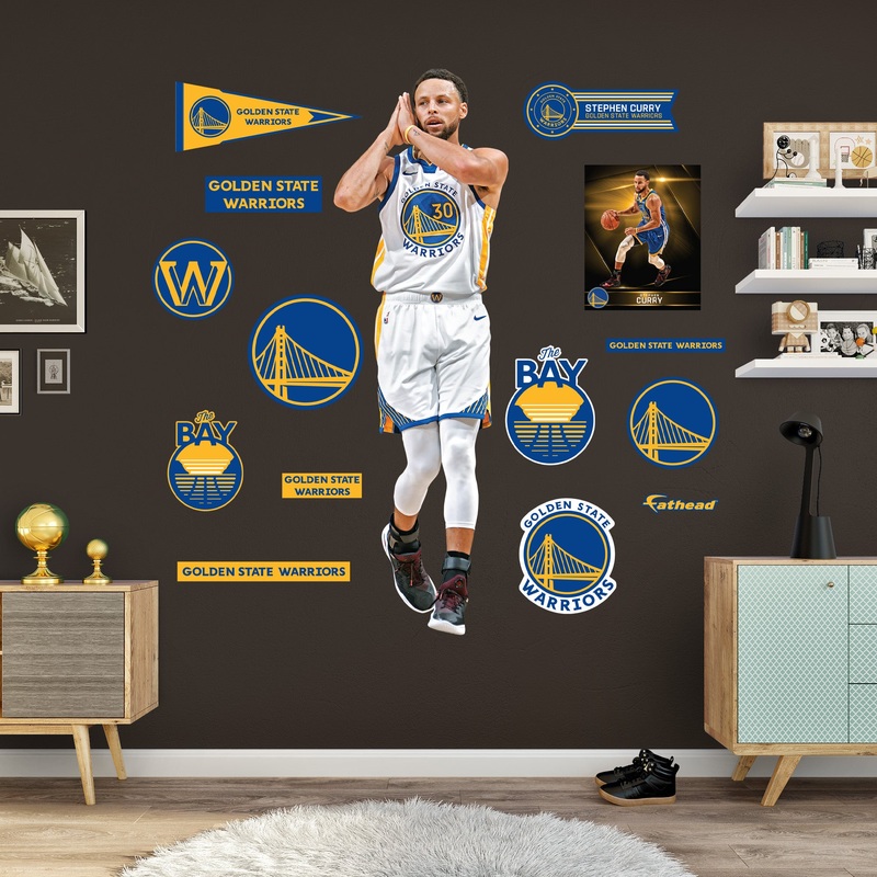 Stephen Curry Night Night – RealBig Collection – Official NBA – Golden State Warriors – Reusable Vinyl Wall Decals