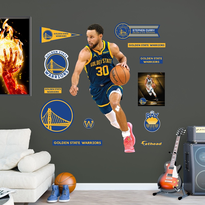 Stephen Curry – RealBig Statement Jersey Collection – Official NBA – Golden State Warriors – Reusable Vinyl Wall Decals