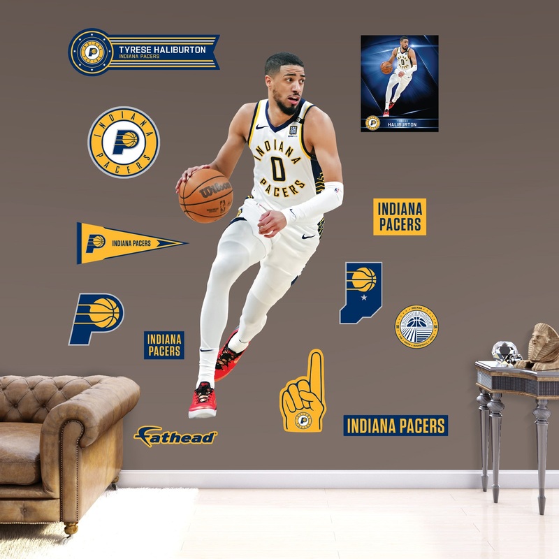 Tyrese Haliburton – RealBig Association Jersey Collection – Official NBA – Indiana Pacers – Reusable Vinyl Wall Decals