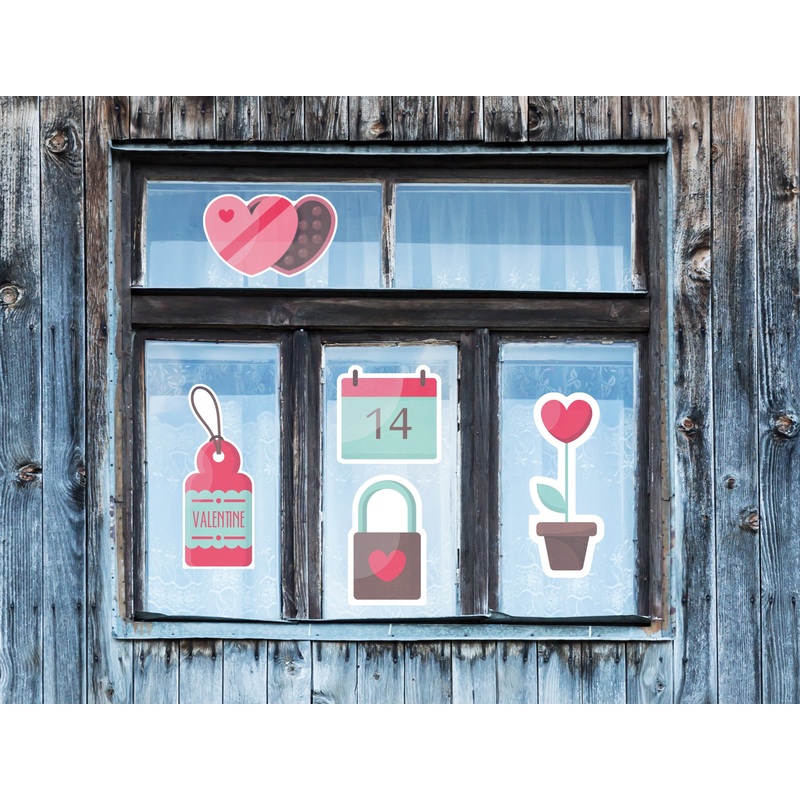 Valentine’s Day: Locked Window Clings – Removable Window Static Decal