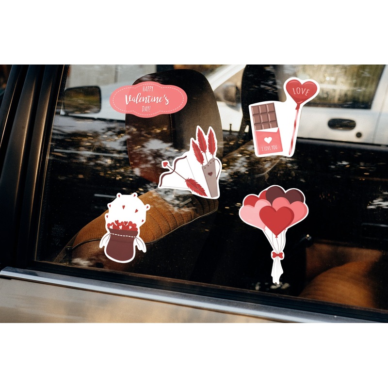 Valentine’s Day: Love Arrows Window Clings – Removable Window Static Decal