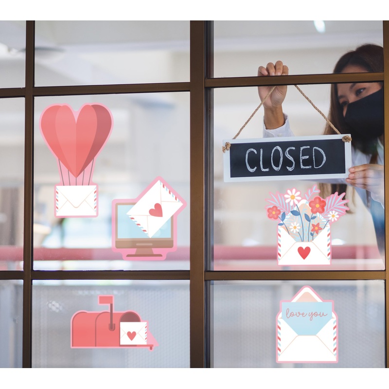 Valentine’s Day: Love Letters Window Clings – Removable Window Static Decal