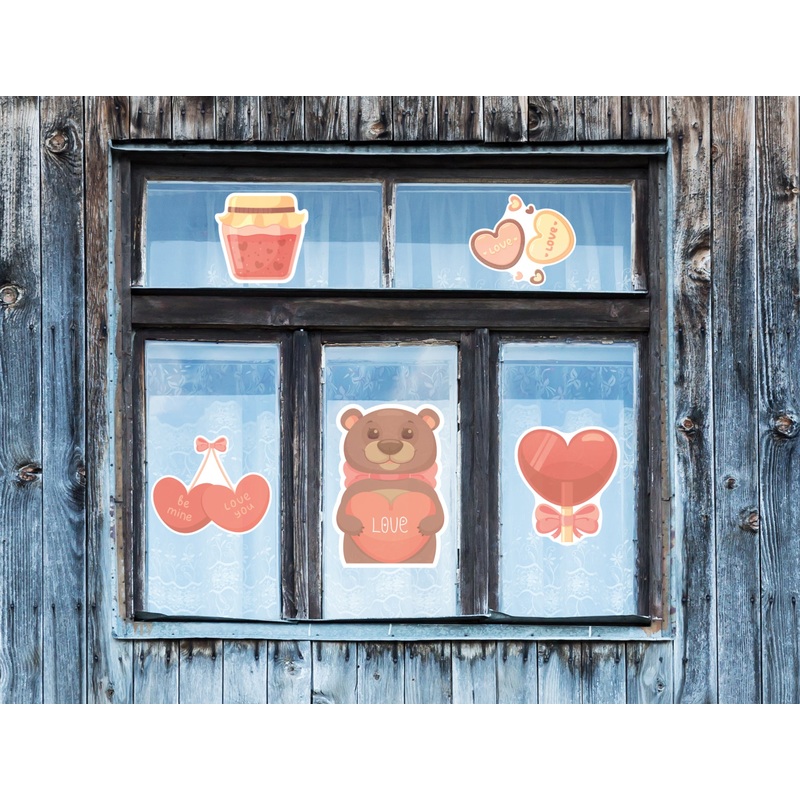 Valentine’s Day: Sweets Window Clings – Removable Window Static Decal