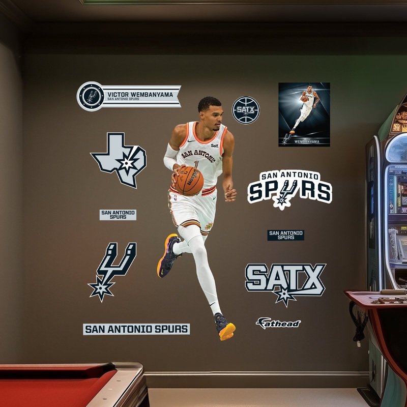 Victor Wembanyama City Jersey – RealBig Collection – Official NBA – San Antonio Spurs – Reusable Vinyl Wall Decals