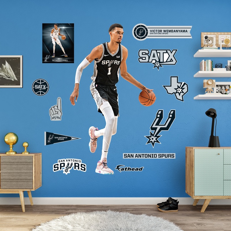 Victor Wembanyama – RealBig Icon Jersey Collection – Official NBA – San Antonio Spurs – Reusable Vinyl Wall Decals