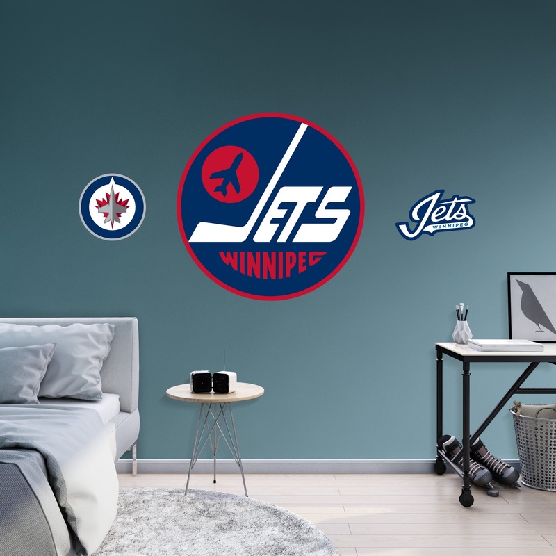 Winnipeg Jets – RealBig Third Jersey Logo Collection – Official NHL – Reusable Vinyl Wall Decals