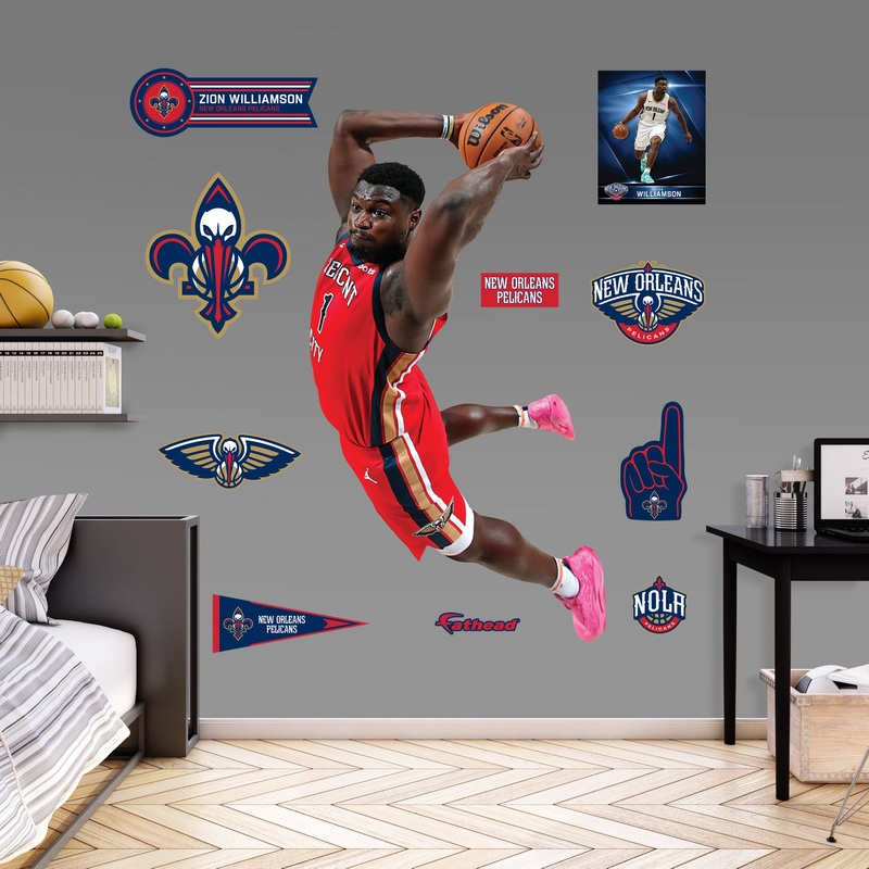 Zion Williamson Dunk – RealBig Collection – Official NBA – New Orleans Pelicans – Reusable Vinyl Wall Decals