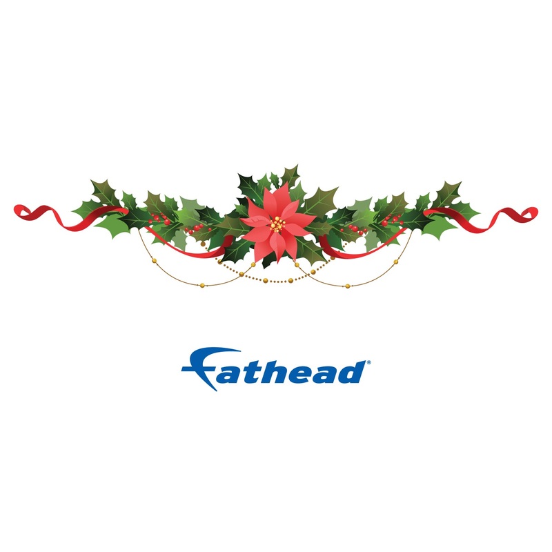 Christmas: Red Flower Icon – Removable Adhesive Decal