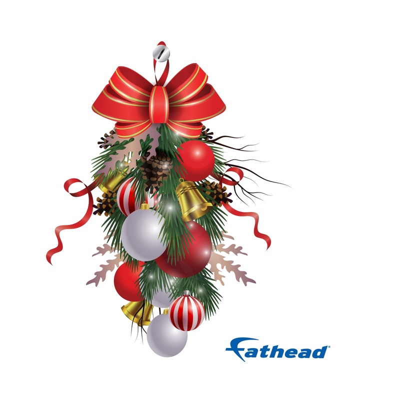 Christmas: Vertical Garland Icon – Removable Adhesive Decal