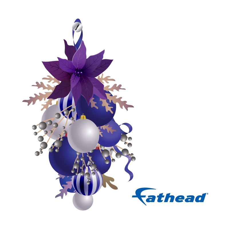 Christmas: Vertical Purple Flower Icon – Removable Adhesive Decal