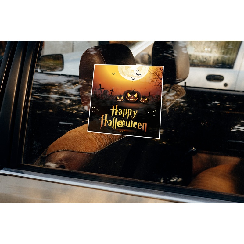 Halloween: Evil Moon Window Clings        –   Removable Window   Static Decal