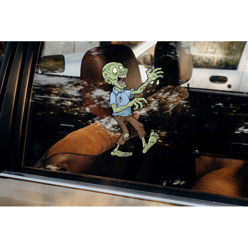 Halloween: Green Zombie Window Clings        –   Removable Window   Static Decal