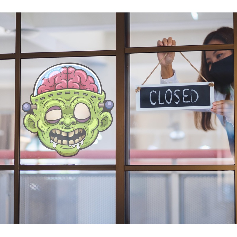 Halloween: Pink Brain Window Clings        –   Removable Window   Static Decal