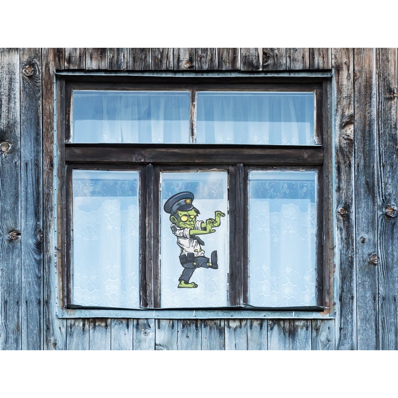 Halloween: Policeman Window Clings        –   Removable Window   Static Decal