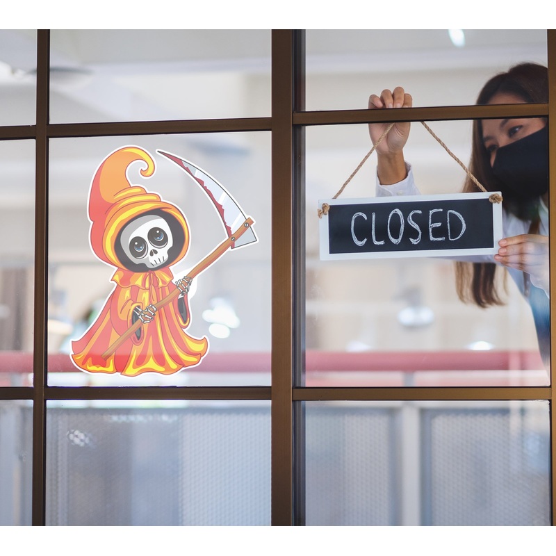 Halloween: Scythe Window Clings        –   Removable Window   Static Decal