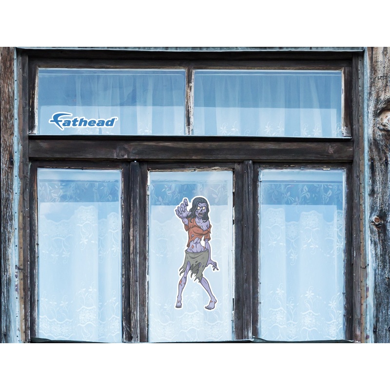 Halloween: Zombie Girl Window Clings        –   Removable Window   Static Decal