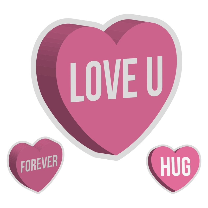 Valentine’s Day: Love You Forever Icon – Removable Adhesive Decal