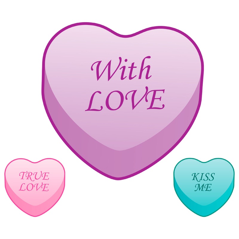 Valentine’s Day: With Love Icon – Removable Adhesive Decal