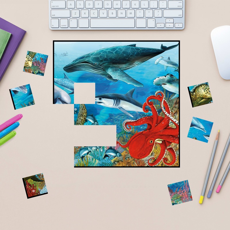 Animals: Sea Animals Photo Mix Up Puzzle        –   Removable     Adhesive Decal