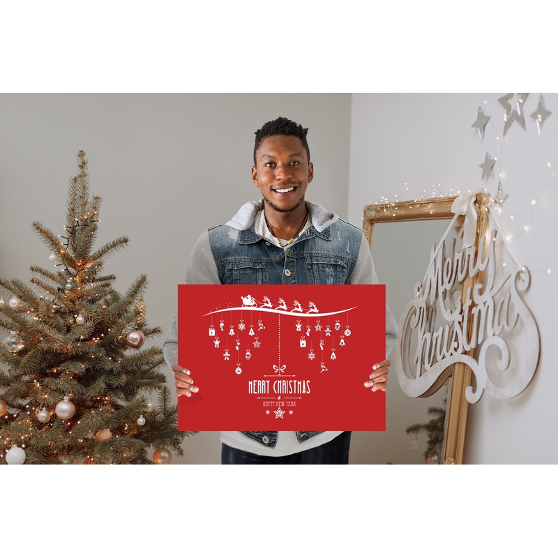 Calendars:  Red Holiday Calendar        –      Dry Erase Foam Core