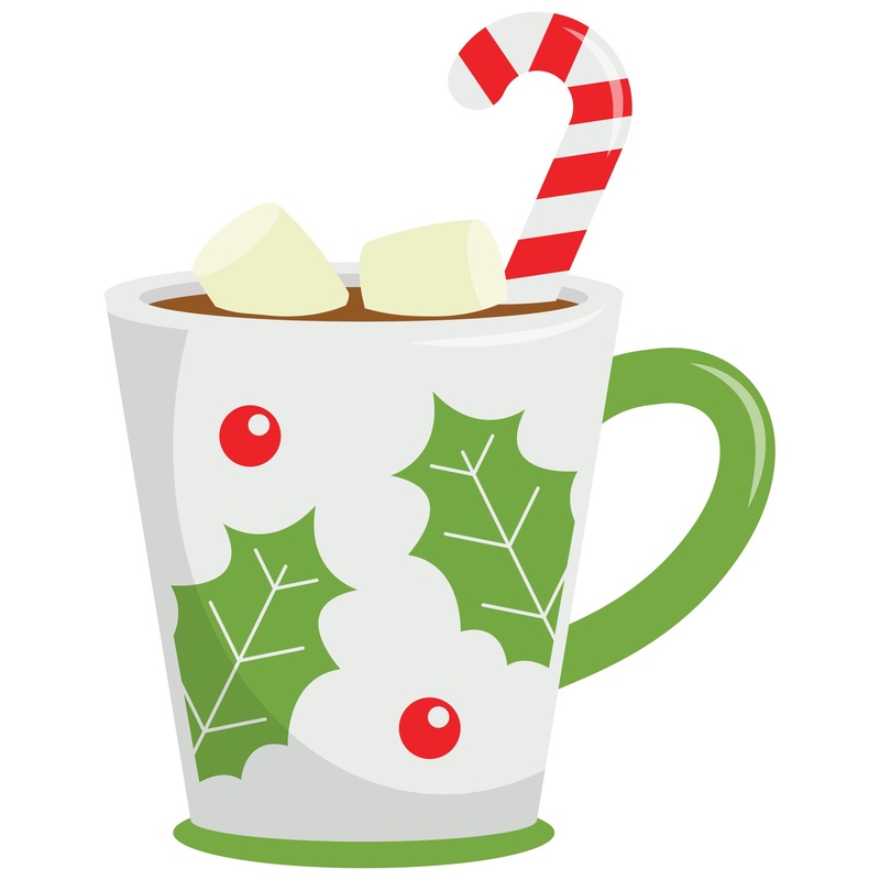 Christmas: Candy Cane Hot Chocolate Icon – Removable Adhesive Decal