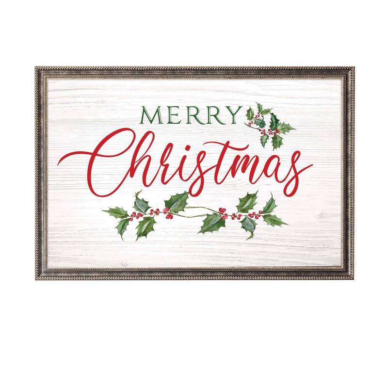 Christmas:  Merry Christmas Faux Frame        –   Removable     Adhesive Decal