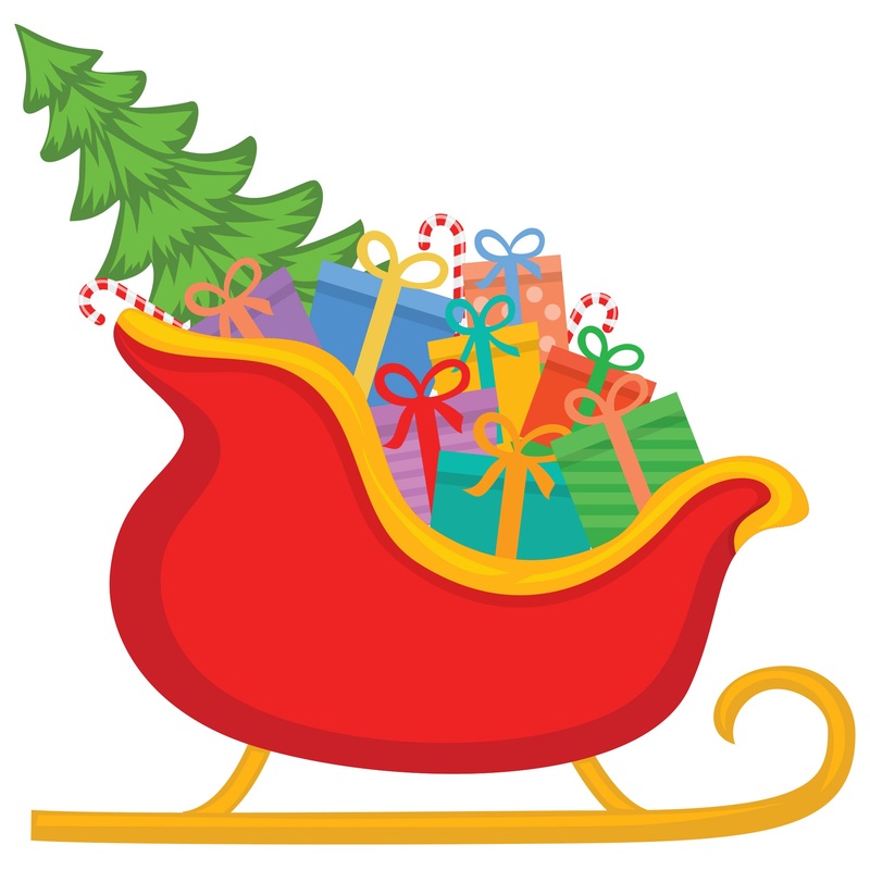 Christmas: Sleigh Icon – Removable Adhesive Decal