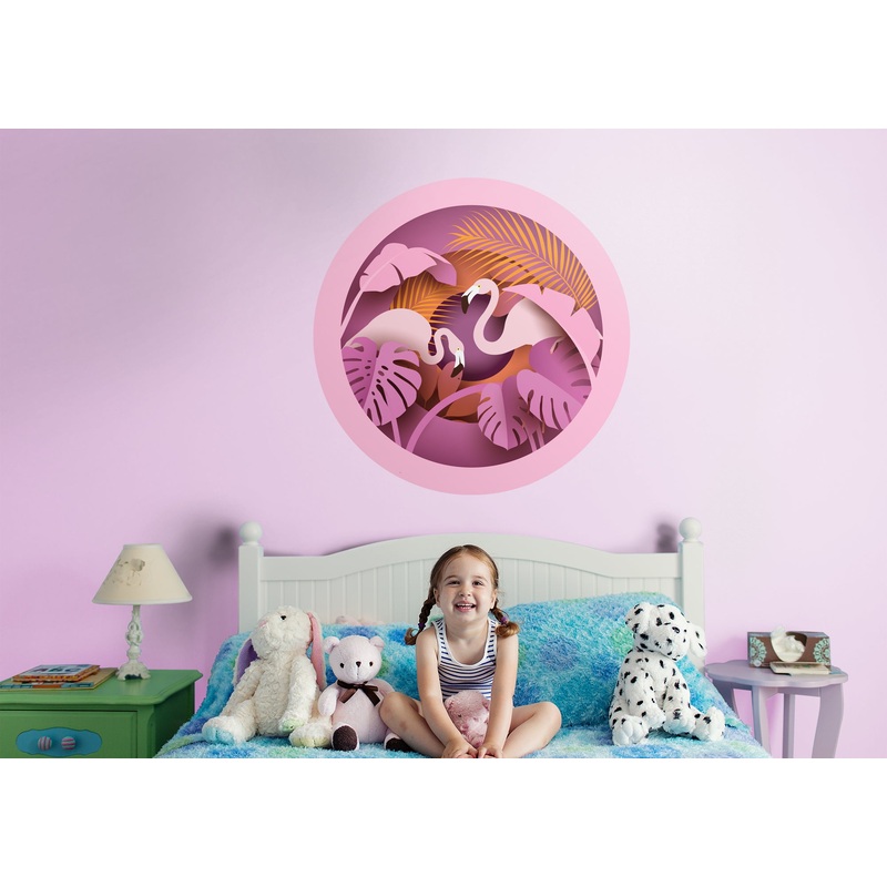 Jungle: Jungle Flamingo Icon        –   Removable     Adhesive Decal