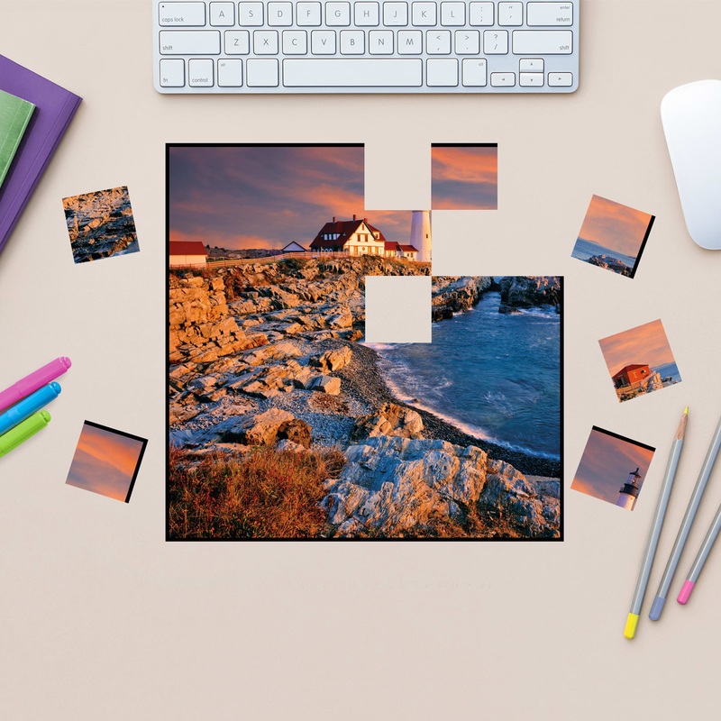 Lighthouse Photo Mix Up Puzzle        –   Removable     Adhesive Decal