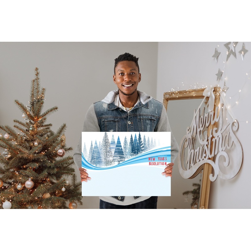 New Years:  Resolution Abstract Trees Dry Erase        –      Dry Erase Foam Core