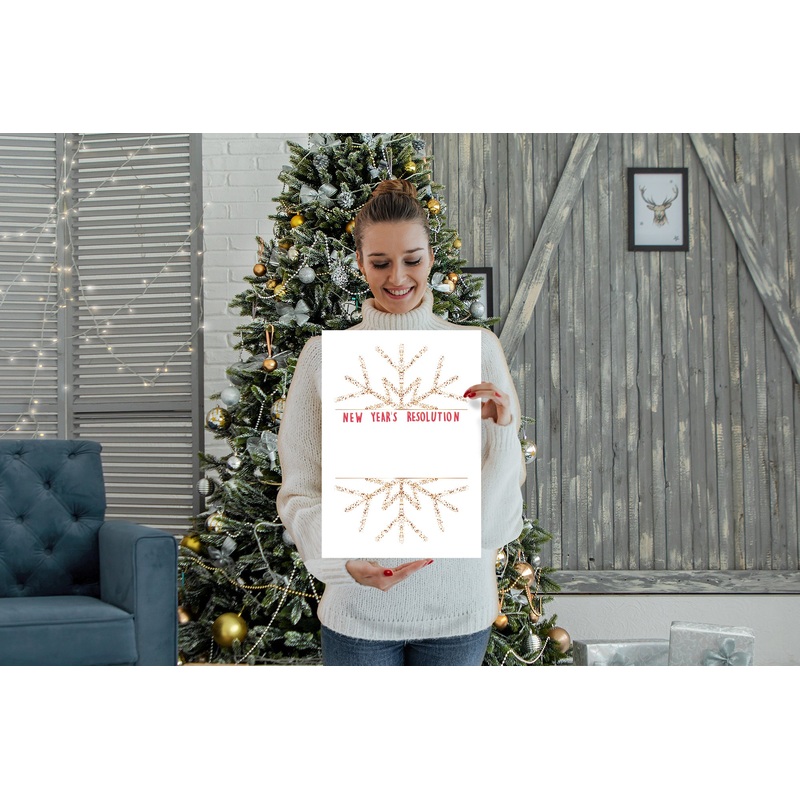 New Years:  Resolution Big Snowflake Dry Erase        –      Dry Erase Foam Core