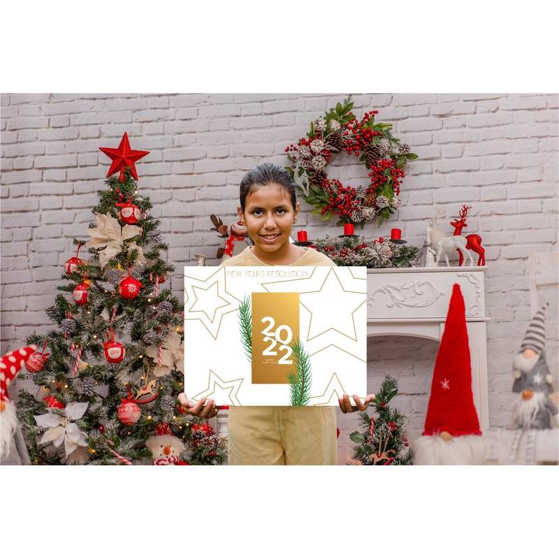 New Years:  Resolution Few Branches Dry Erase        –      Dry Erase Foam Core