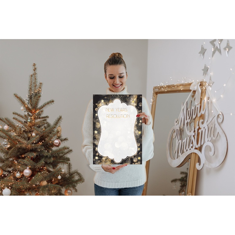 New Years:  Resolution Glamorous Dry Erase        –      Dry Erase Foam Core