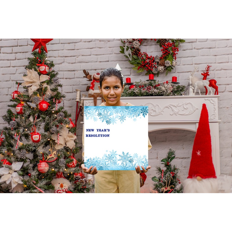 New Years:  Resolution Icy Dry Erase        –      Dry Erase Foam Core
