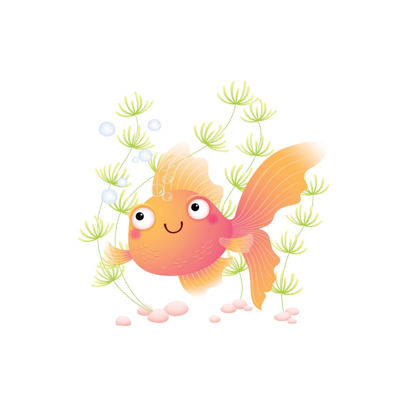 Nursery:  Fish Dreaming Icon        –   Removable Wall   Adhesive Decal