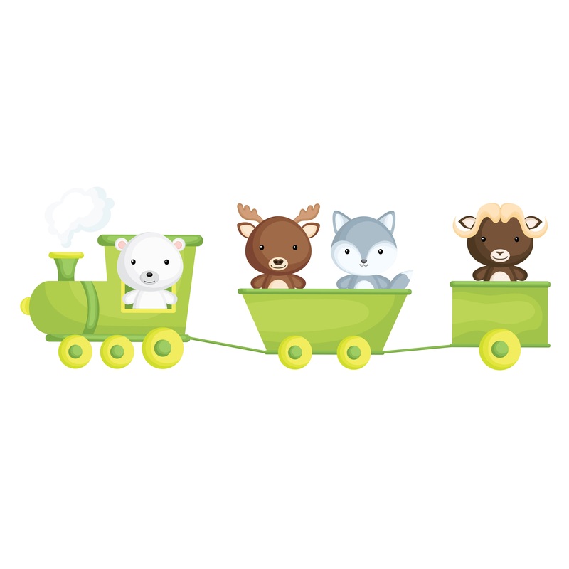 Nursery:  Green Train Icon        –   Removable Wall   Adhesive Decal