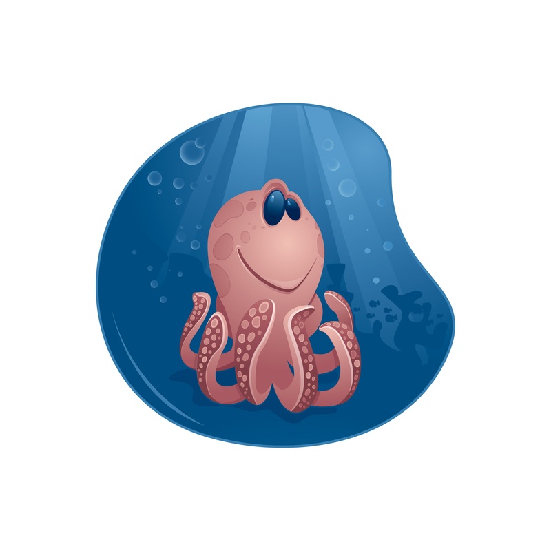 Nursery:  Octopus Icon        –   Removable Wall   Adhesive Decal