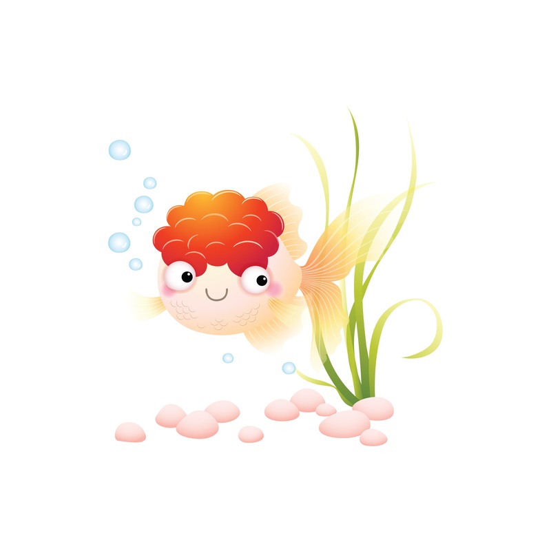 Nursery:  Pink Fish Icon        –   Removable Wall   Adhesive Decal