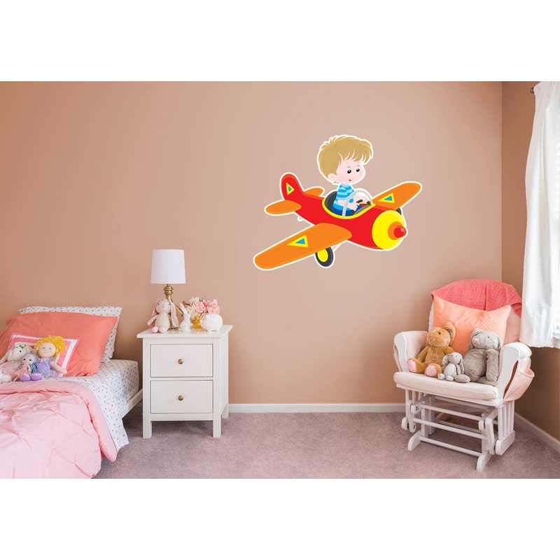 Nursery: Planes Kid Icon        –   Removable     Adhesive Decal