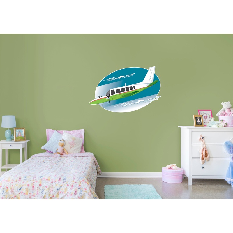 Nursery: Planes Long Plane Icon        –   Removable     Adhesive Decal