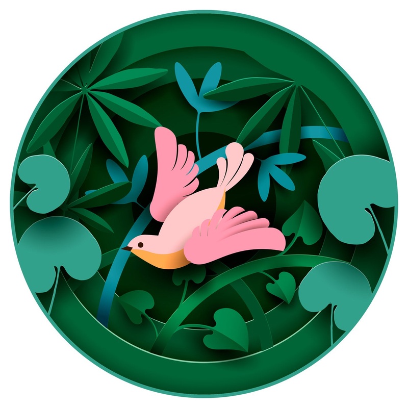 Seasons Decor: Seasons Decor Spring Pink Bird Icon        –   Removable     Adhesive Decal