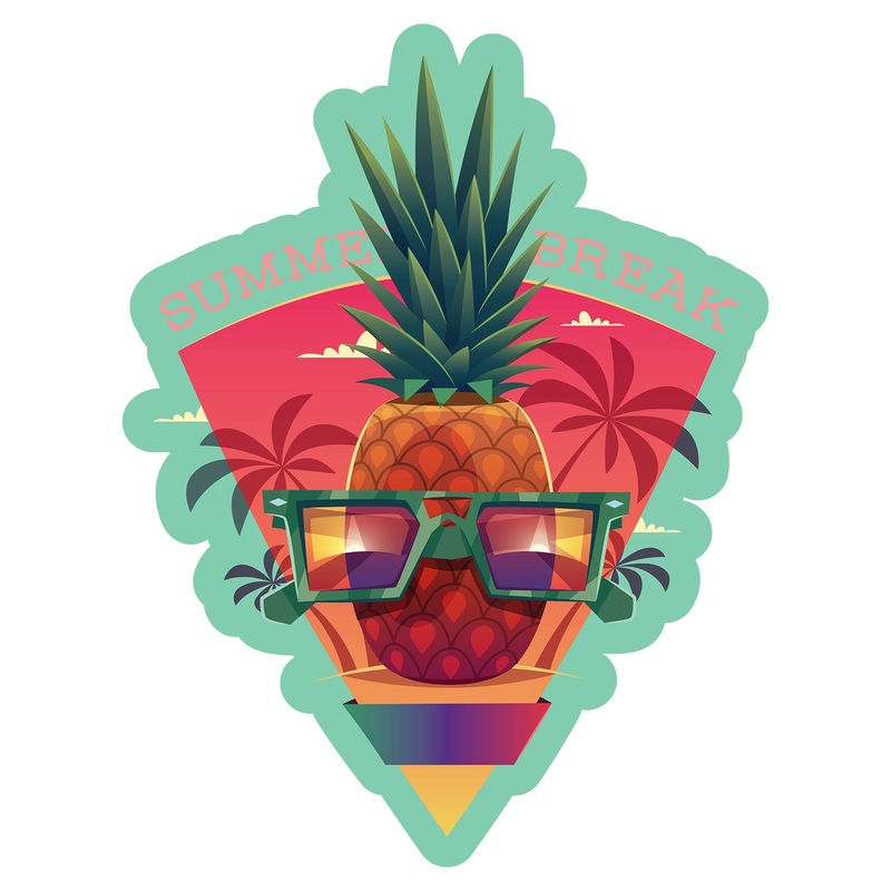 Seasons Decor:  Summer Break Icon        –   Removable     Adhesive Decal