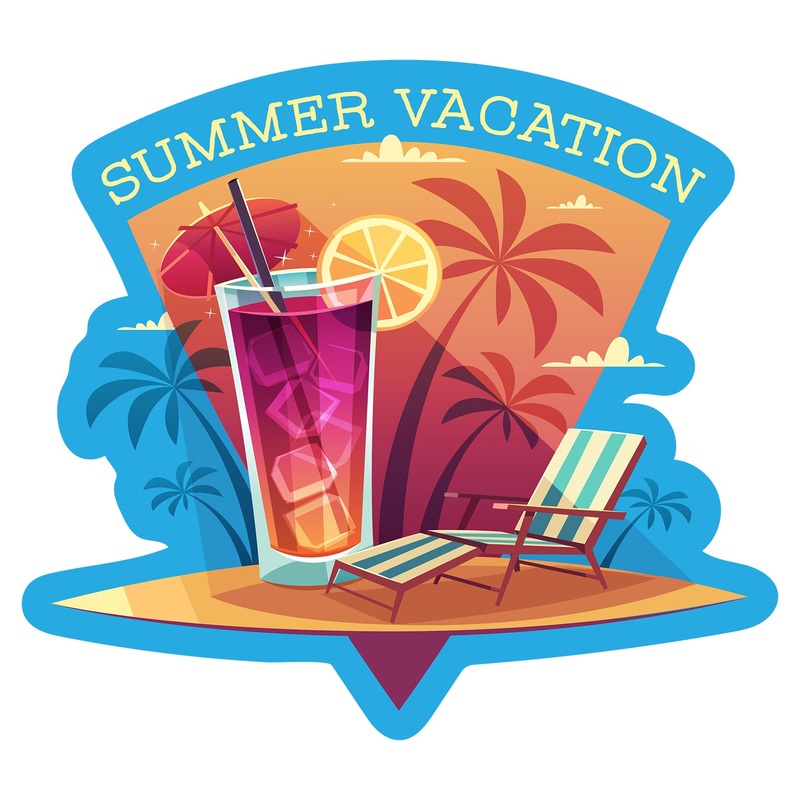 Seasons Decor: Summer Vacation Icon        –   Removable     Adhesive Decal