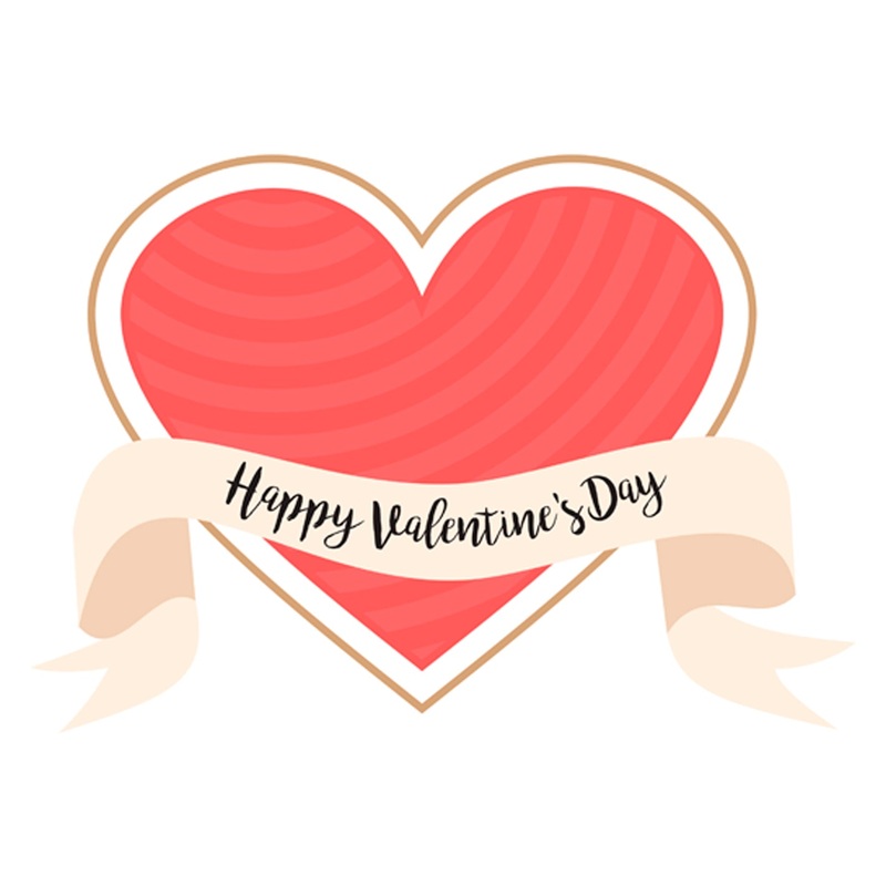 Valentine’s Day:  Heart Banner        –   Removable     Adhesive Decal