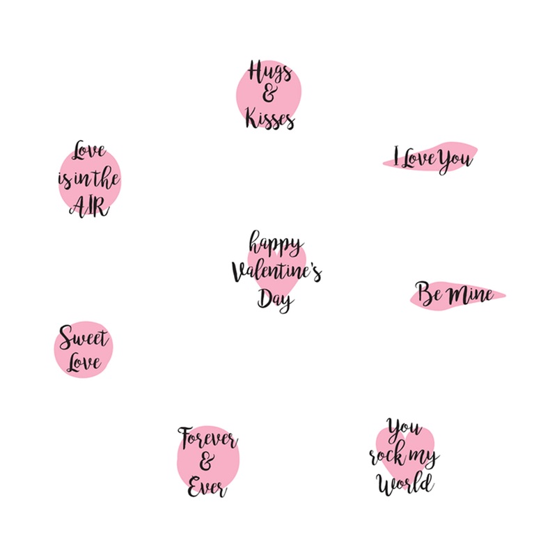 Valentine’s Day:  Phrases        –   Removable     Adhesive Decal