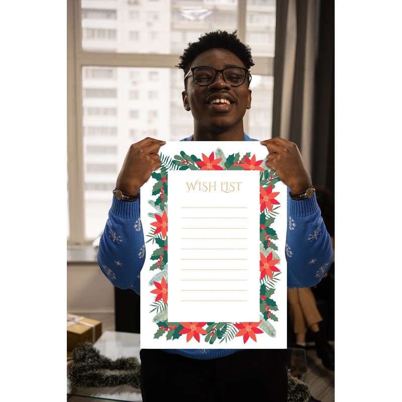Christmas:  Christmas List        –      Dry Erase Foam Core