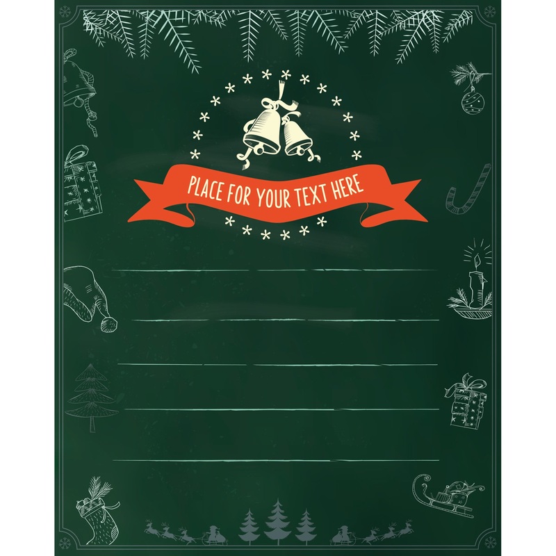 Christmas:  Green Paper        –      Dry Erase Foam Core