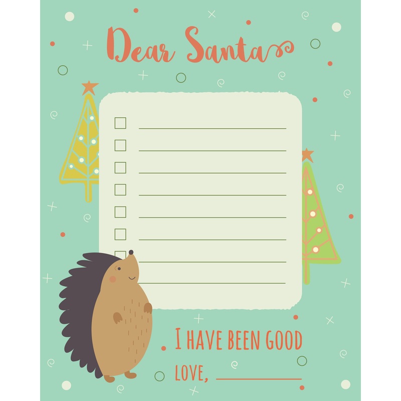 Christmas:  Hedgehog        –      Dry Erase Foam Core